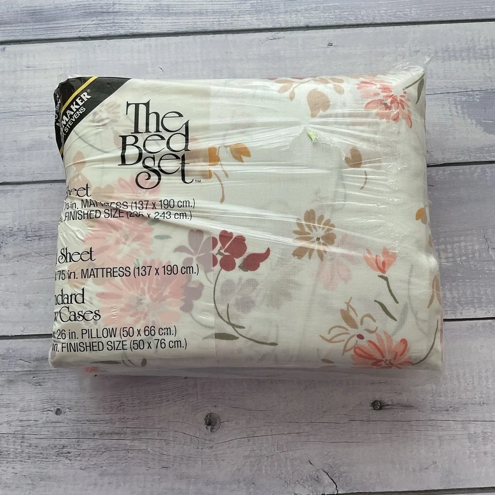 JP Stevens Tastemaker Full Size Sheet Set Spring Dance Floral No Iron 4 Pieces